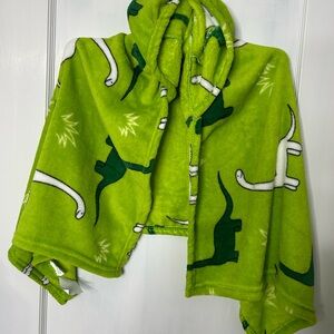 Green Dinosaur kids Hooded Towel Wrap Blanket